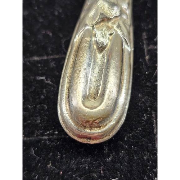 Butter Spreader Sterling Silver Handle Floral Art Nouveau Antique Silver - Picture 4 of 11